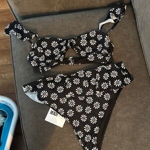 Beach Riot Black and White Floral One Piece